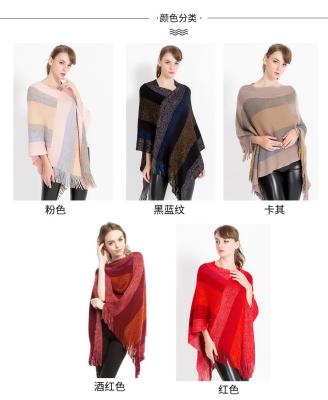 China Poncho Fashion Woman Poncho Knitted Wear Cape Woman for sale