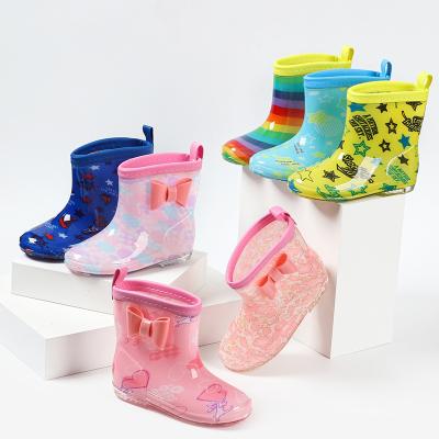 China Colorful PVC Fashion Kids Rain Boot Water Proof Boots for sale