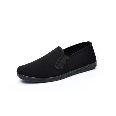 China Black Rubber Mens Canvas Comfort Shoes Black Shoes for sale