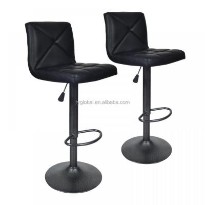 China High Quality Adjustable Swivel Barstools 2 PCS Modern High Quality Adjustable Swivel Barstools PU Leather Barstools for sale