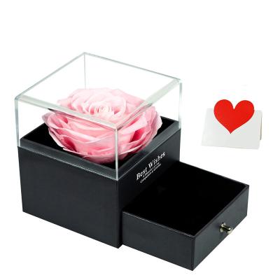 China Home Decor CHASEWIN Amazon 2022 Hot Seller Flowers Forever Preserved Valentines Day Rose Box Eternal Rose Jewelry Box for sale