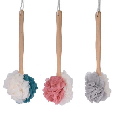 China Long Handle Natural Loofah Scrubber Exfoliating Loofah Bath Sponge with Handle for Body and Back for sale