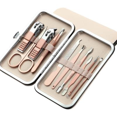 China 10pcs Manicure Set Nail Clippers Set Nail Care Tool Kit With Leather Bag MC007 for sale