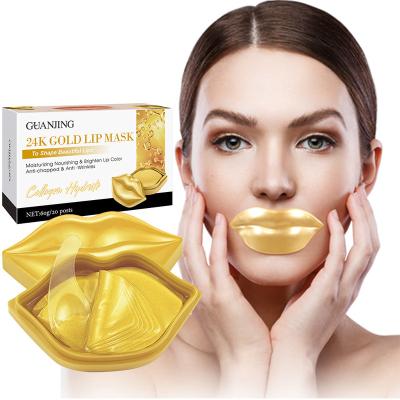 China Moisturizer 24k gold lip drop and collagen gold lip mask eye mask crystal facial lip sheet private label for sale