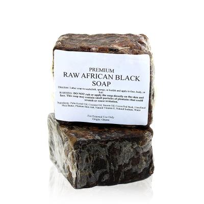 China Best Private Label Basic Cleansing Handmade Natural Organic Raw African Black Soap For Skin Care for sale