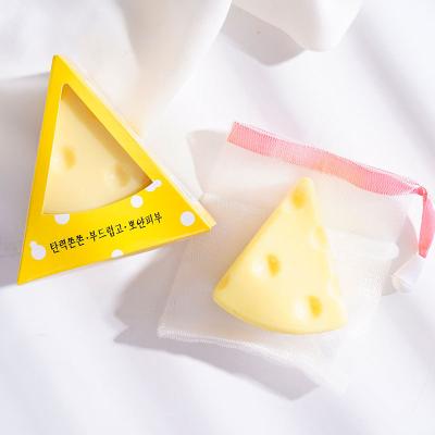 China Cheese Soap Wholesale Milk Scented Mites Removal Brushed Handmade Soap Normal Size for sale