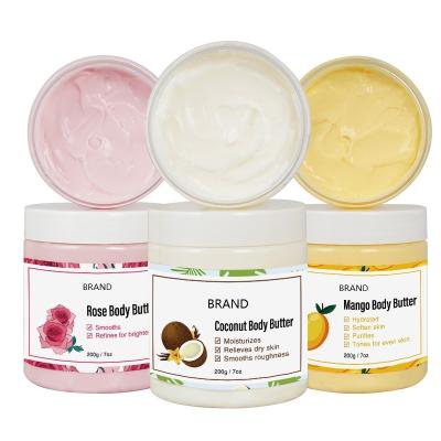 China Wholesale Custom Vegan Private Label Body Moisturizing Natural Organic Skin Whitening Mango Scented Shea Butter Body Cream Whipped for sale