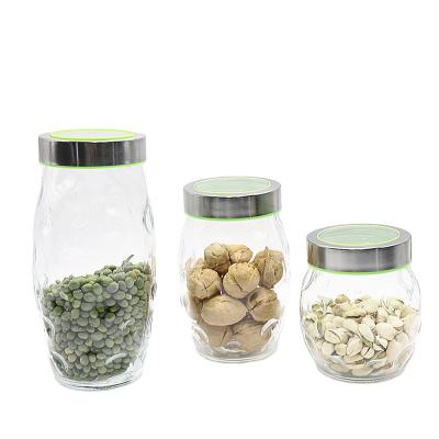 China Freshness Preservation Transparent Kitchen Storage Glass Jar With Lid For Food for sale