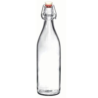 China Glass Bottles 32oz / 1 Liter - Giara Sustainable Swing Top Glass Bottles with Flip Top Water Bottles - Clear Cap for sale