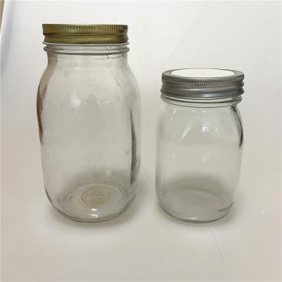 China Sustainable Clear Single Glass Mason Jar 450ml 700ml Glass Canning Bottle for sale