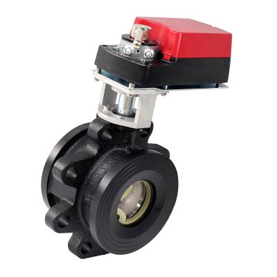 China With Two Way Motorized Rotary Actuator Motor Control Electric Ball Valve DN100 Water Damper Electric Valve With 24Nm Damper Actuator for sale