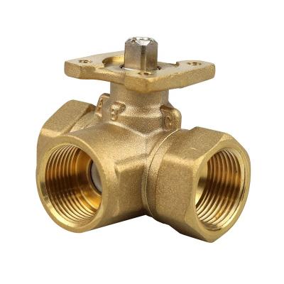 China Box With 4Nm DN20 3 Way PN20 Electric Water Damper Valve Actuator Brass Ball Valve With Good Quality for sale