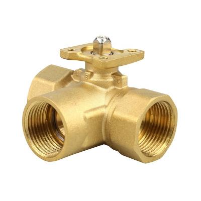 China Box With 6Nm Damper Actuator DN25 3 Way PN20 Electric Water Valve Motorized Brass Ball Valve With Good Quality for sale