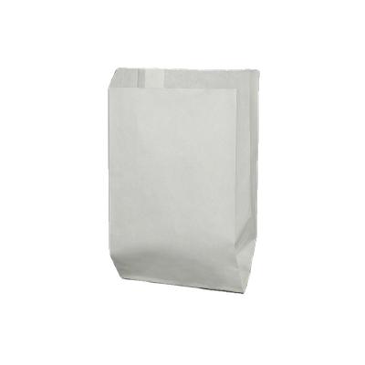 China Recyclable White Kraft Paper Bag With Oil Proof Sharp Bottom Food Packaging Take Out Bag for sale