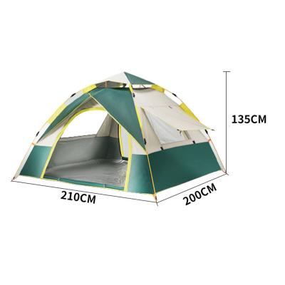 China Straight Tying Type Outdoor Full Automatic 3-4 Person Camping Tent Sunscreen Family Rainproof Windproof Camping Tent 3 Seconds Double Fast for sale