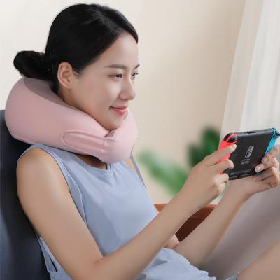 China Convenient Rechargeable Battery Portable Electric U-car Ride Shiatsu Neck Pillow Wireless Kneading Massager for sale