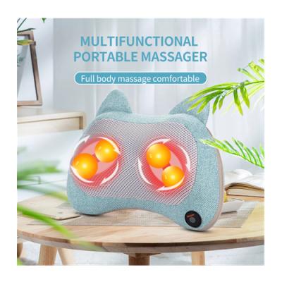 China Multifunctional Electric Head Waist Home Cervical Back Body Massage Shiatsu Car Massager Body Neck Neck Massage Pillow Cushion for sale