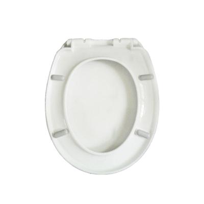 China Slow-end Toilet Seats Stainless Steel Hinge Two Buttons Seat Cover European Standard Toilet Seats for sale