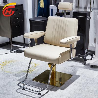 China Contemporary small carefree and comfortable barber chair high density sponge can be customized leather color can be flipped for sale