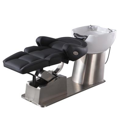 China Traditional electric shampoo chair can lift and rotate, massage and stainless steel shampoo integrated bed for sale