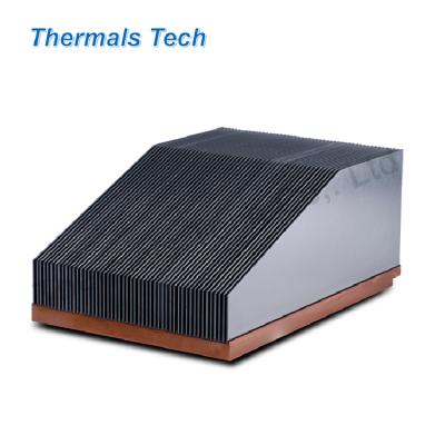 China High Quality Custom Copper Aluminum Bonded Radiator Base 250W Fin Radiator For UPS Cooling for sale