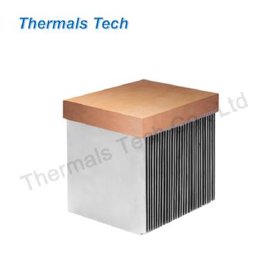 China 300W Power Electronics Copper And Aluminum Combined Heat Sink With Glued Fin For 300W Power Electronics for sale