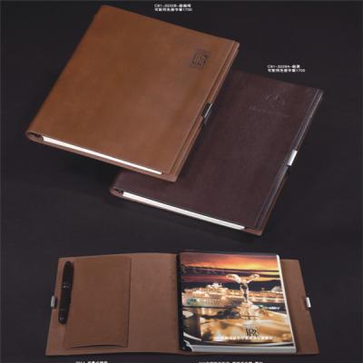 China Magnetic Recycled Notebook With Pen PU Hardcover Spiral Notebook Color Leather Pages for sale