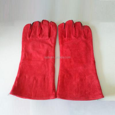 China CE Standard 14 Size Flexible Red Color , Full Liner Working Gloves Welding Gloves For Work for sale