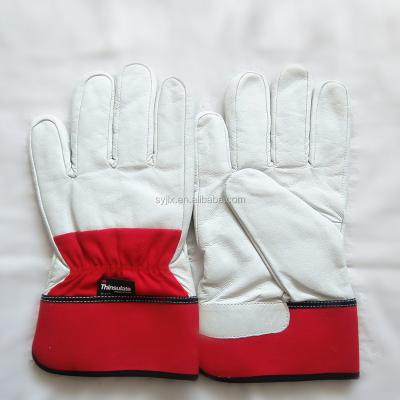 China Full Palm High Quality Cowhide Leather Working Gloves With 100% Cotton for sale