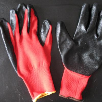 China Oil Resistant Nylon Rubber Palm Coated Ply Latex Protection Safety Work Gloves for sale