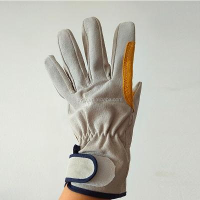 China Breathable Yellow Palm Custom Double Pigskin Dress Work Gloves for sale