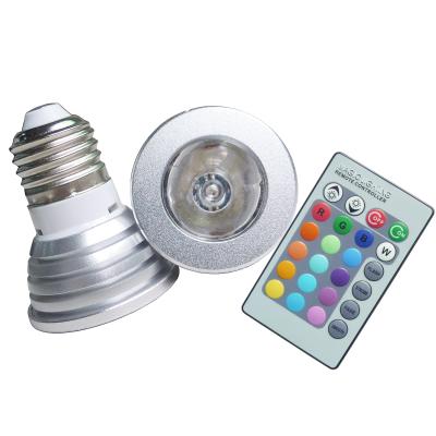 China Remote Control 16 Single Colors 3W E27 Spotlight RGB LED Bulb for Architectural Lighting for sale