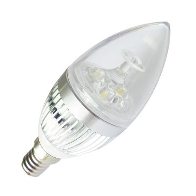 China Choque y vibración resistente vidrio cubren 3 x 1 W alta - E14 vela LED luminoso en venta