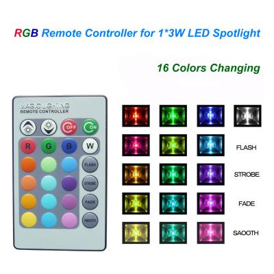 China Controle remoto sem fio 3W RGB Spot Lampada de controle para Hotel, restaurantes, cena de exibição à venda