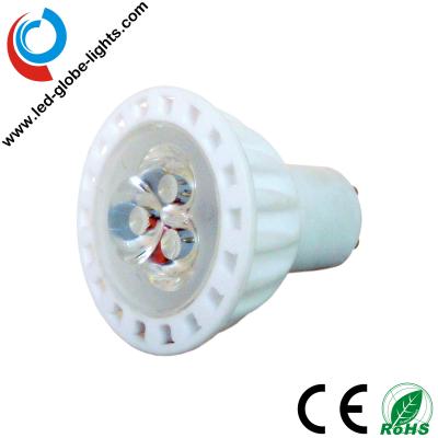 China 220lm 240lm GU10 LED Ceramic Light Bulb, 3W LED Spot Light 12VDC CE RoHS Mark, Protection Level IP44 for sale