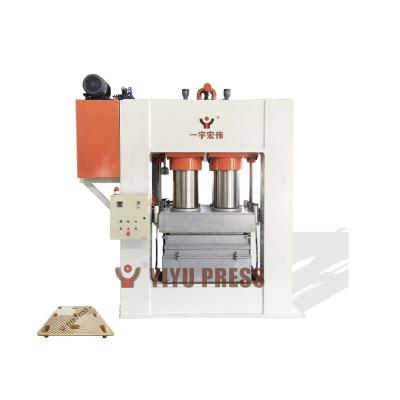 China New Design Woodworking Process High Strength Pallet Making Compressed Pallet Production Line Wood Molding Machine From yiyu Press for sale