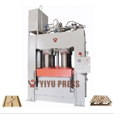 China Woodworking Process QINGDAO YIYU Compressed Wood Pallet Compression Press Machine Sawdust Pallet Machine for sale