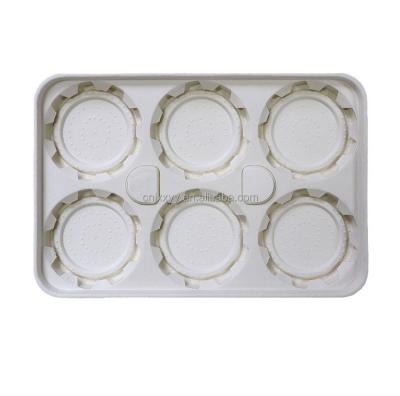 China Eco Friendly Six Pack Ring Beer Can Biodegradable Holder Molded Paper Pulp Packaging Solutions For Beverage Industry for sale