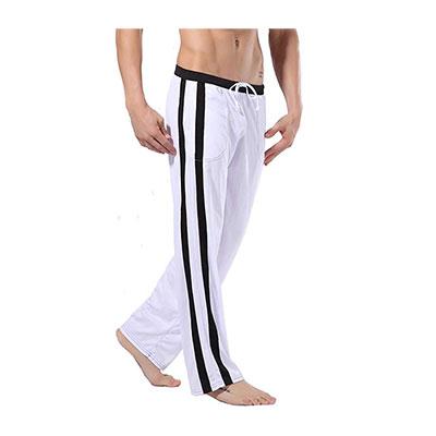 China Sustainable Men's Sports Pants Running Mesh Yoga Lounge Long Trousers Summer Elastic Breathable Pants With Pockets For Men for sale