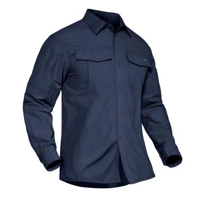 China New Products Men's Tactical Anti-pilling Overshirt Pocket Custom Casual Nylon Quick-Dry Long Shirt Wearable Outer Sleeve for sale