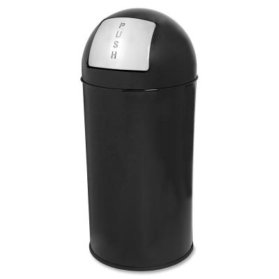 China Rolling Type Stop Park Lobby Lobby Push Lid Ashtray Metal Trash Can Large Size 30L Waste Cover Trash Can for sale