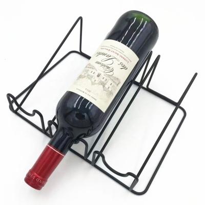 China Hot Selling Triangle Shape Restaurant Metal Iron Stand Matt Black Wine Rack Wine Display Rack Removable Cover for sale