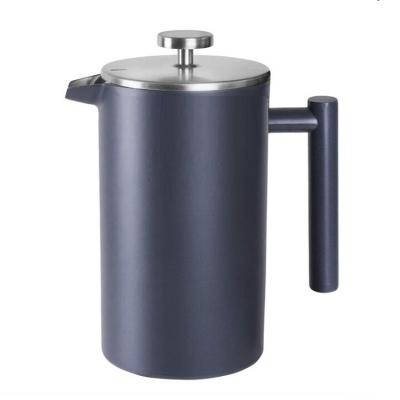 China WITH LID silver french press double wall press coffee tea maker 350ml 800ml 1000ml new design for sale