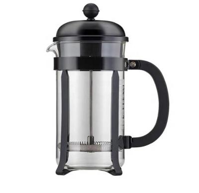 China WITH LID Black Color Borosilicate Press Coffee Maker Stainless Steel Glass French Press for sale