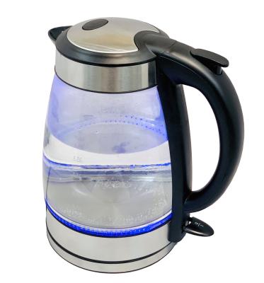 China 360 Degree Design 1.7L Low Rotation Capacity Good Quality Electric Tea Kettle 220V Glass Water Kettle for sale