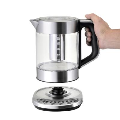 China Competitive Price 360 ​​Degree Core Water Heater Cordless Tea Kettle Rotating Electric Glass Kettle for sale