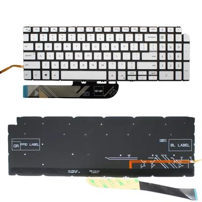 China Membrane US Silver Backlit Keyboard For DELL Inspiro 15 3501 3502 3505 5502 5508 5584 5590 5594 5598 7500 7501 7590 7591 Latitude 3510 for sale