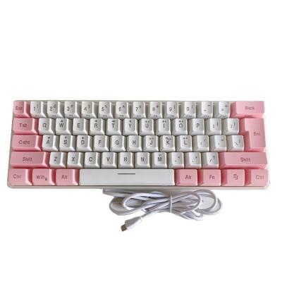 China Mechanical Computer Wired Keyboard 60 Percent RGB Backlit 61Keys Mechanical Gaming Keyboard for sale