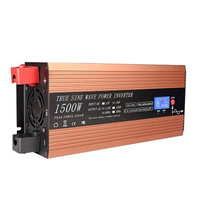 China Industrial factory supply 12V 1500W frequency home car inverter 33cm*15cm*9.5cm source solar direct off-grid sine wave inverter for sale