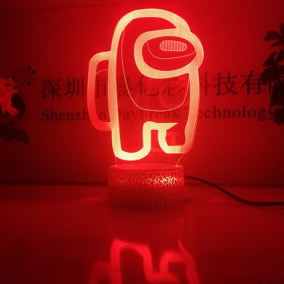 China Babies and Kids RGB 7 Colors Crack Base Led 3d Illusion Lamp Unicorn for sale